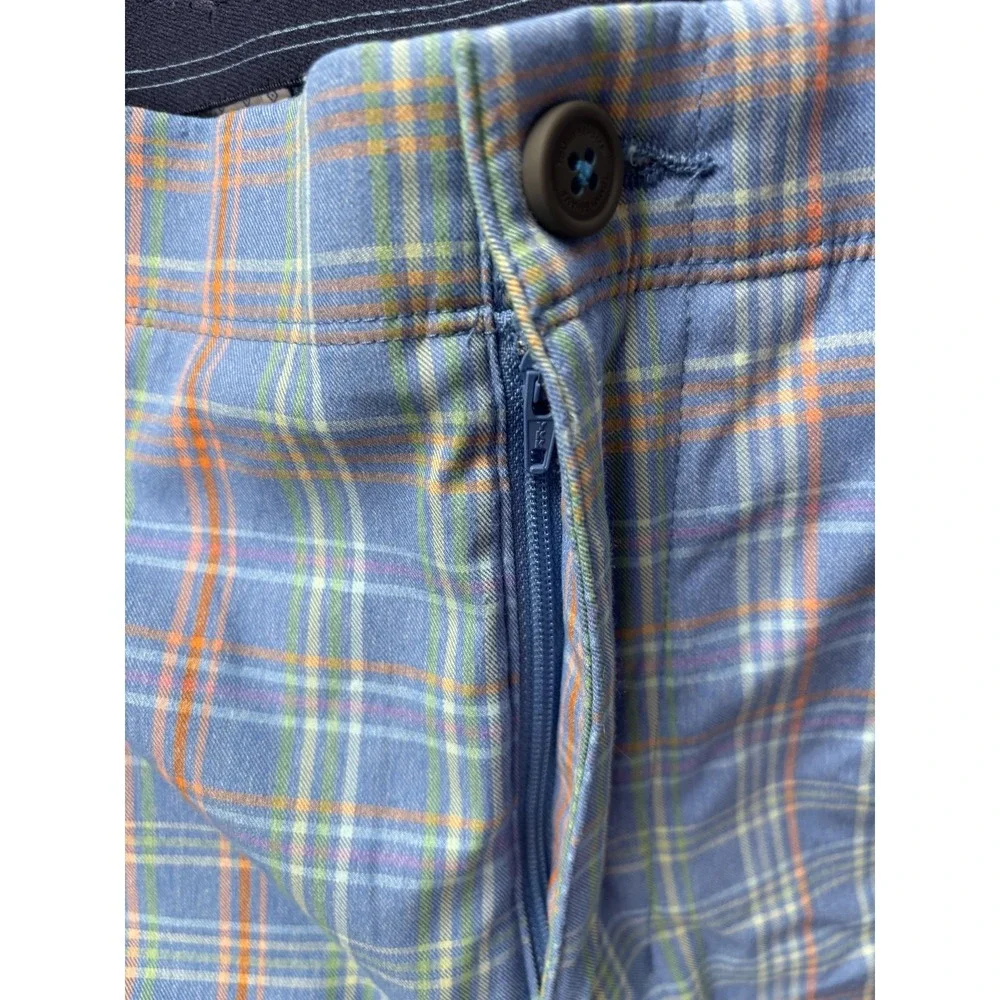 Tommy Bahama On Par La Vida Check Shorts Mens 38 Blue Plaid Chino 9 Inseam